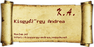 Kisgyörgy Andrea névjegykártya